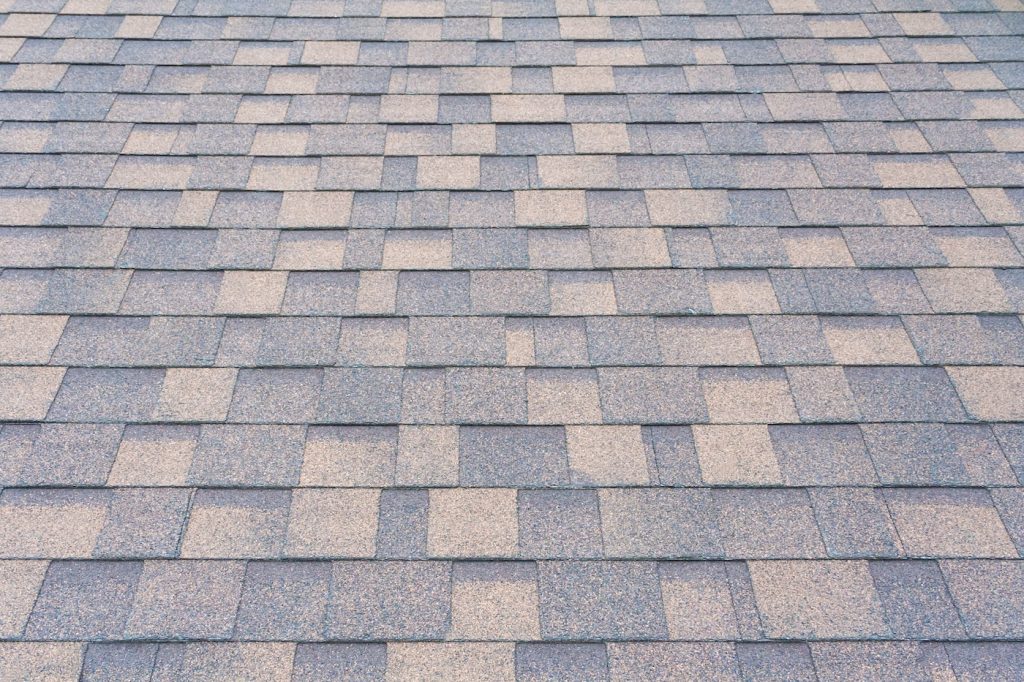 Perspective view on a shingles on the roof
