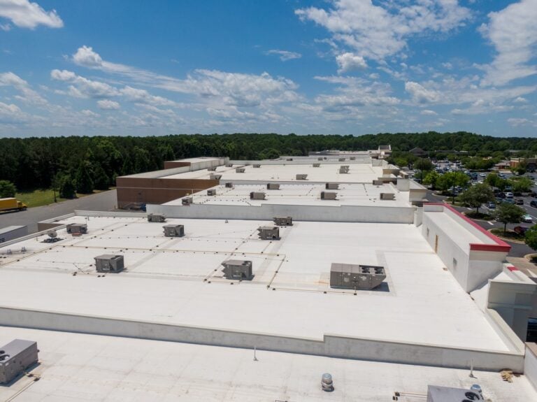 aerial tpo roof installation
