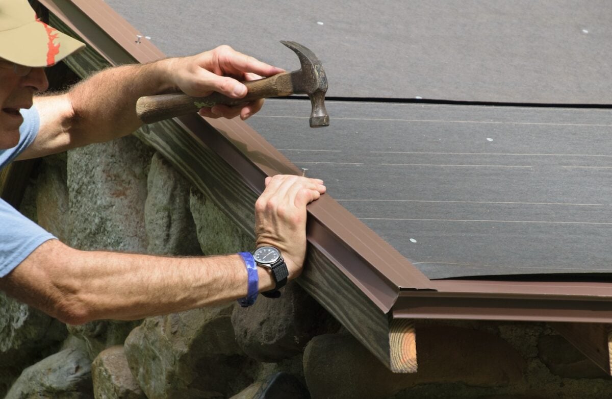 installing flashing on roof