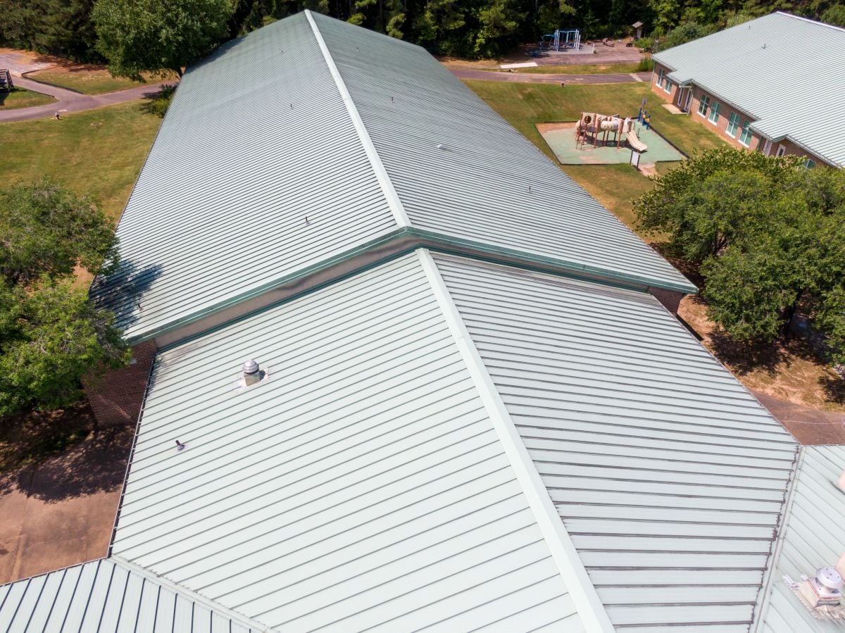 grey metallic roof